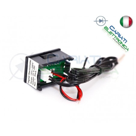 MINI TERMOMETRO DIGITALE da PANNELLO LED BLU -20 a +100℃ NTC DC auto camper