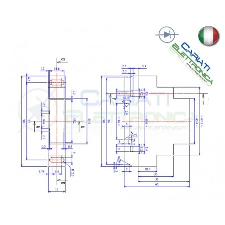 Contenitore Custodia DIN per Guida DIN Grigio Domotica PS