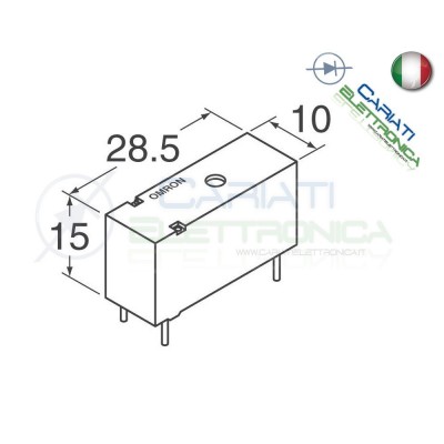 Relè G6RN-1 24VDC Bobina 24V Dc Omron SPDT 8A 250VAC 5A 30VDC Omron