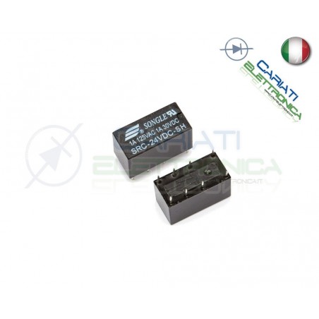 Relay Relè 24V DC SONGLE DPDT 1A 125VAC 1A 30VDC SRC-24VDC-SH Songle