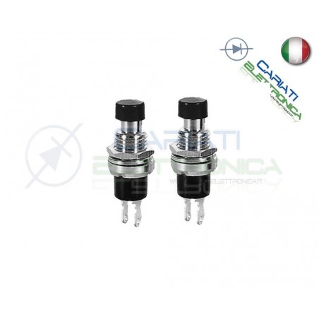 2 PEZZI INTERRUTTORE PULSANTE NORMALMENTE APERTO 125V 1A NERO