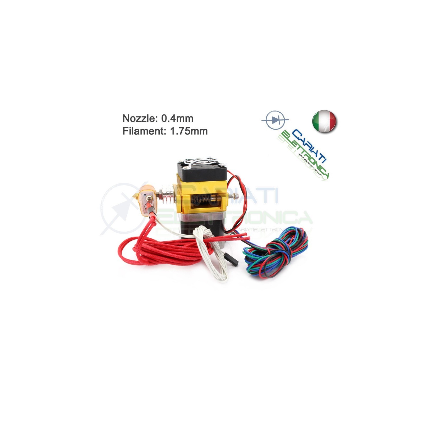 MK8 estrusore 0.4mm Nozzle for Reprap 3D Printer per stampante 3D RAMPS Generico