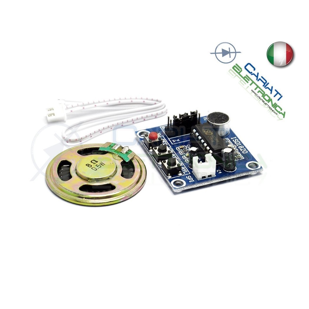 Sensore vocale con ISD1820 voce voice module shield per arduino