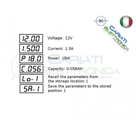 STEP DOWN Regolatore di tensione con display DC-DC da 6-40V a 0-36V 3A Generico