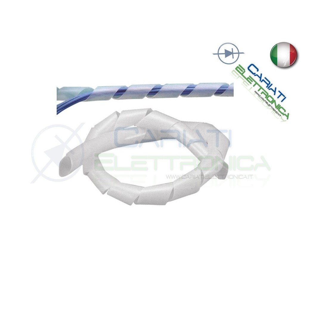 Guaina a Spirale Avvolgicavo TRASPARENTE Diametro 15mm Lunghezza 2m