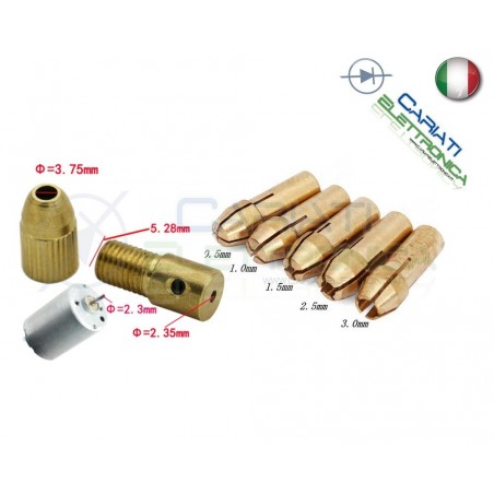 KIT Collettore Adattatore motore shaft asta Drill Bit Collet Micro Twist Generico