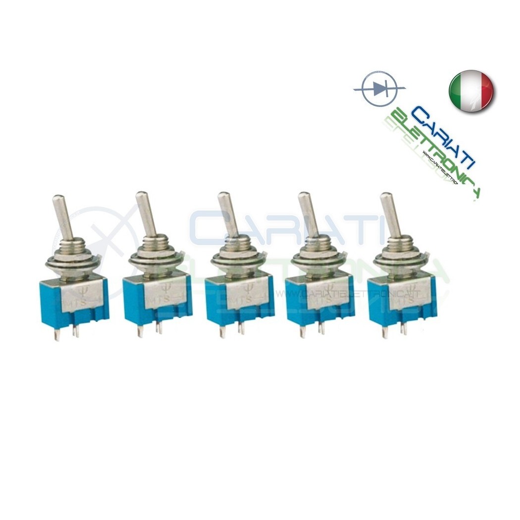 5 Interruttori Deviatore a Leva ON OFF 2A 250V