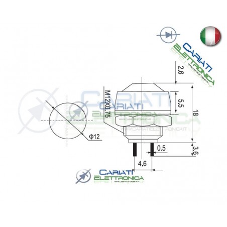 PULSANTE GIALLO IP65 NORMALMENTE APERTO