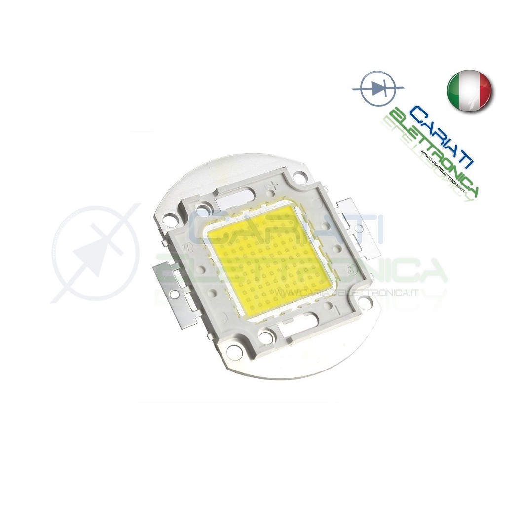 Chip power LED 100W Bianco Freddo 6000K alta Luminosità ricambio faroGenerico