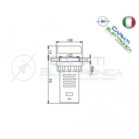 SPIA DI SEGNALAZIONE LUMINOSA SONORA 220V LED ROSSO BUZZER