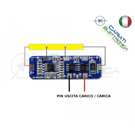 BMS Circuito di protezione per 3 batterie Litio Li-ion PCB battery 11.1V 4A Generico
