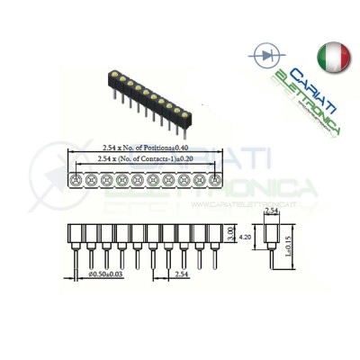 Connettore strip line 40 poli Femmina StripLine passo 2.54