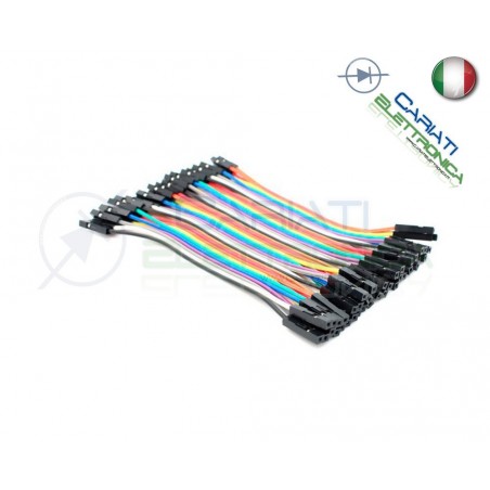 40 ponticelli da 10cm FF DUPONT flessibili jumper breadboard