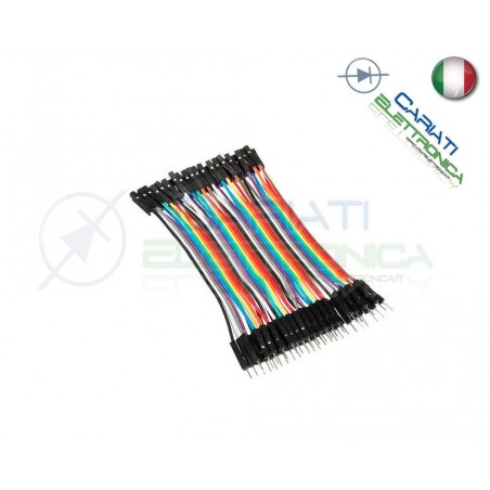 40 ponticelli da 10cm MF DUPONT flessibili jumper breadboard