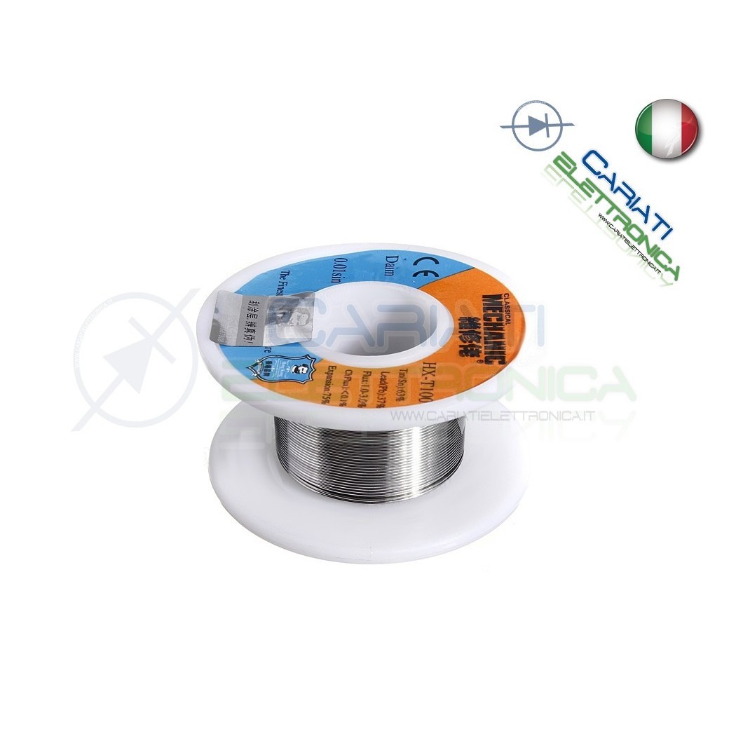 50g Stagno da 0.2mm Flux 1-3% 63/37 Sn63 Pb37 micro saldature Bobina rotolo filo