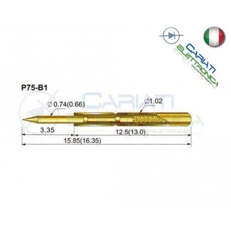 5 PEZZI Sonda test a molla PCB IC P75-B1 ring Probe Pin Generico