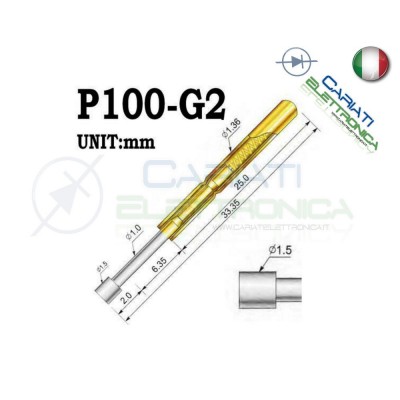 5 PEZZI Sonda test a molla PCB IC P100-G2 ring Probe PinGenerico