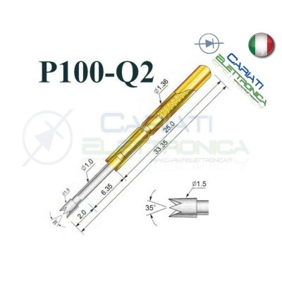5 PEZZI Sonda test a molla PCB IC P100-Q2 ring Probe PinGenerico