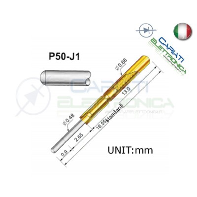 5 PEZZI Sonda test a molla PCB IC P50-J1 ring Probe PinGenerico