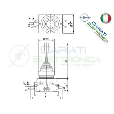 Joystick manopola da pannello industriale 4PDT 220V 6A 4 POSIZIONI