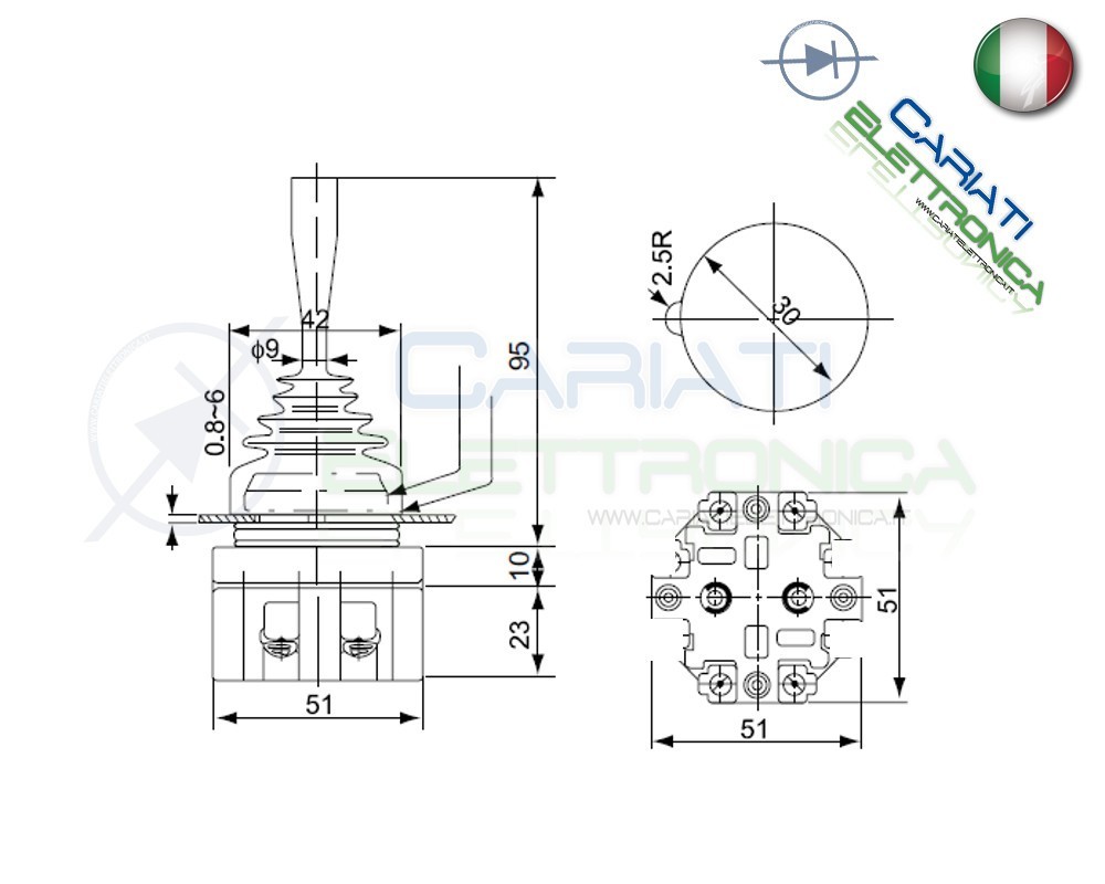 Locked Joystick Switch 220V 10A Interruttore A Croce Joystick - 5