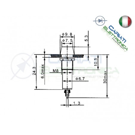 SPIA DI SEGNALAZIONE LUMINOSA 12V LED ROSSO