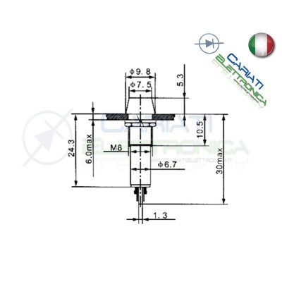 SPIA DI SEGNALAZIONE LUMINOSA 12V LED VERDE