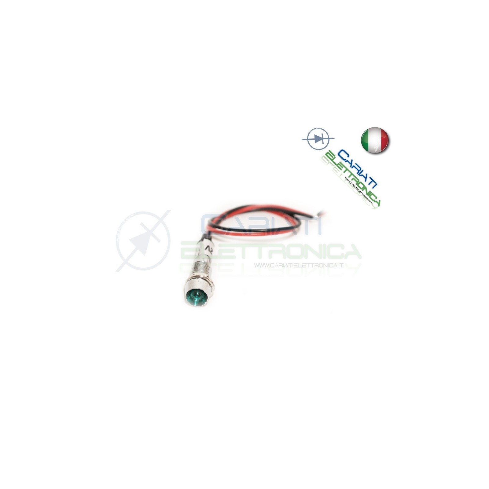 SPIA DI SEGNALAZIONE LUMINOSA 12V LED VERDE