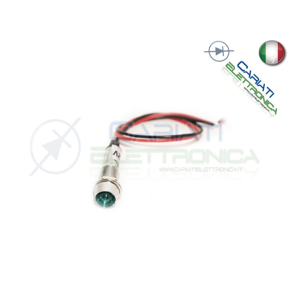 SPIA DI SEGNALAZIONE LUMINOSA 12V LED VERDE