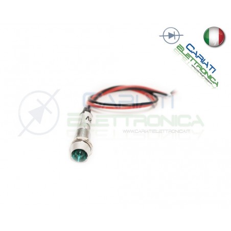 SPIA DI SEGNALAZIONE LUMINOSA 12V LED VERDE