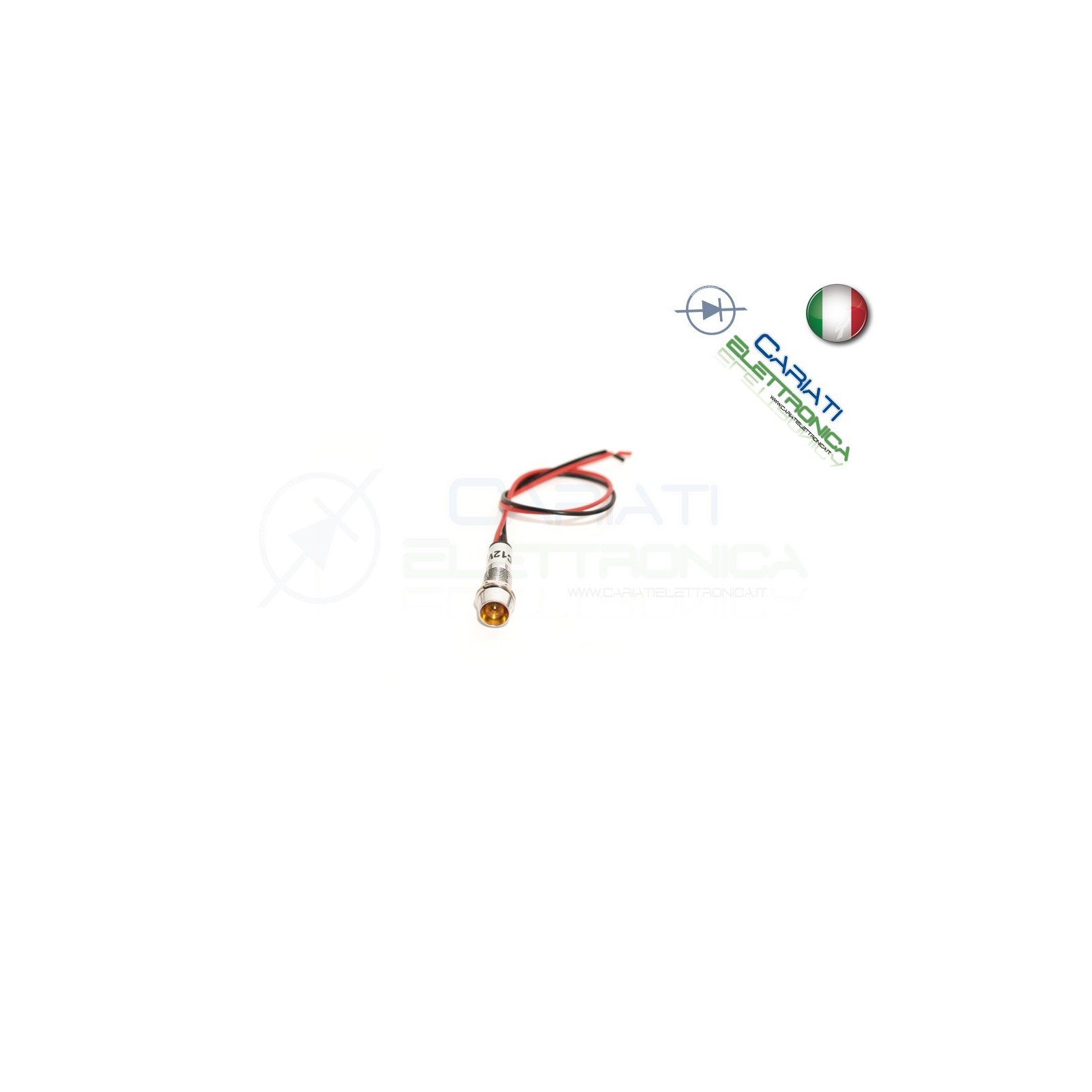 SPIA DI SEGNALAZIONE LUMINOSA 12V LED ARANCIONE