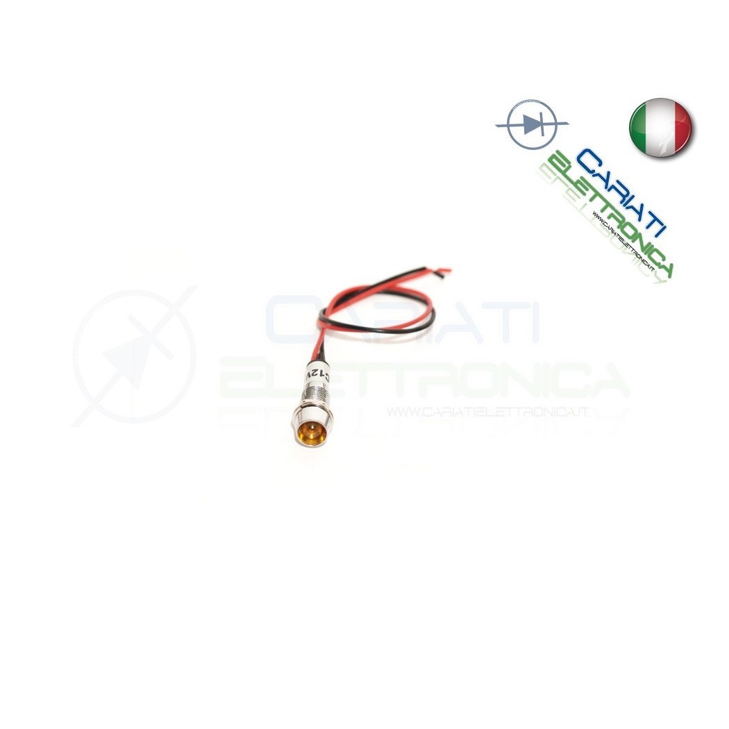 SPIA DI SEGNALAZIONE LUMINOSA 12V LED ARANCIONE