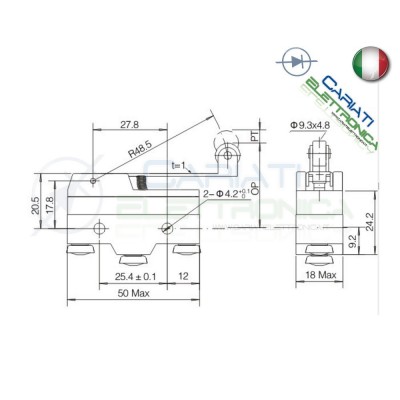 Microswitch Pulsante Fine Corsa Micro Switch a leva SPDT 15A 250Vac