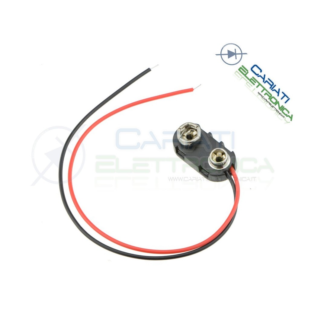 Cavo Snap attacco per pila batteria portabatteria 9 V