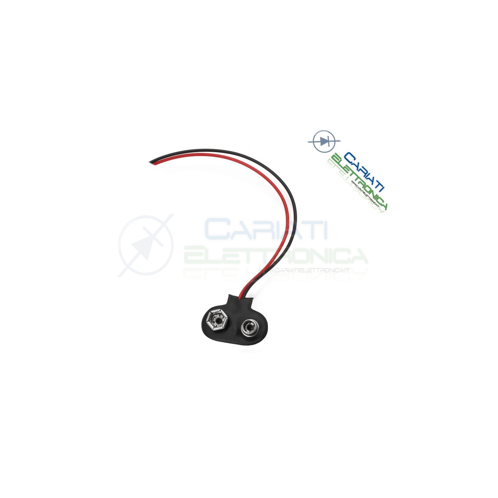 3 pezzi Cavo Snap attacco per pila batteria portabatteria 9 V modello T
