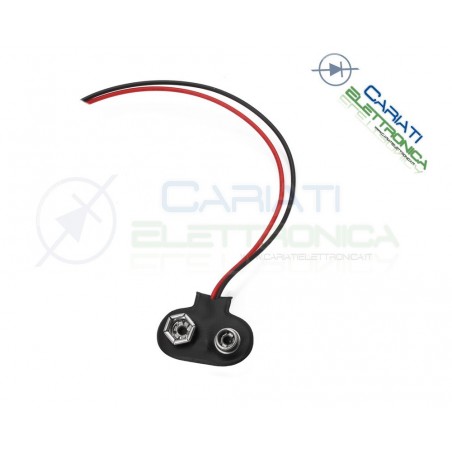 3 pezzi Cavo Snap attacco per pila batteria portabatteria 9 V modello T