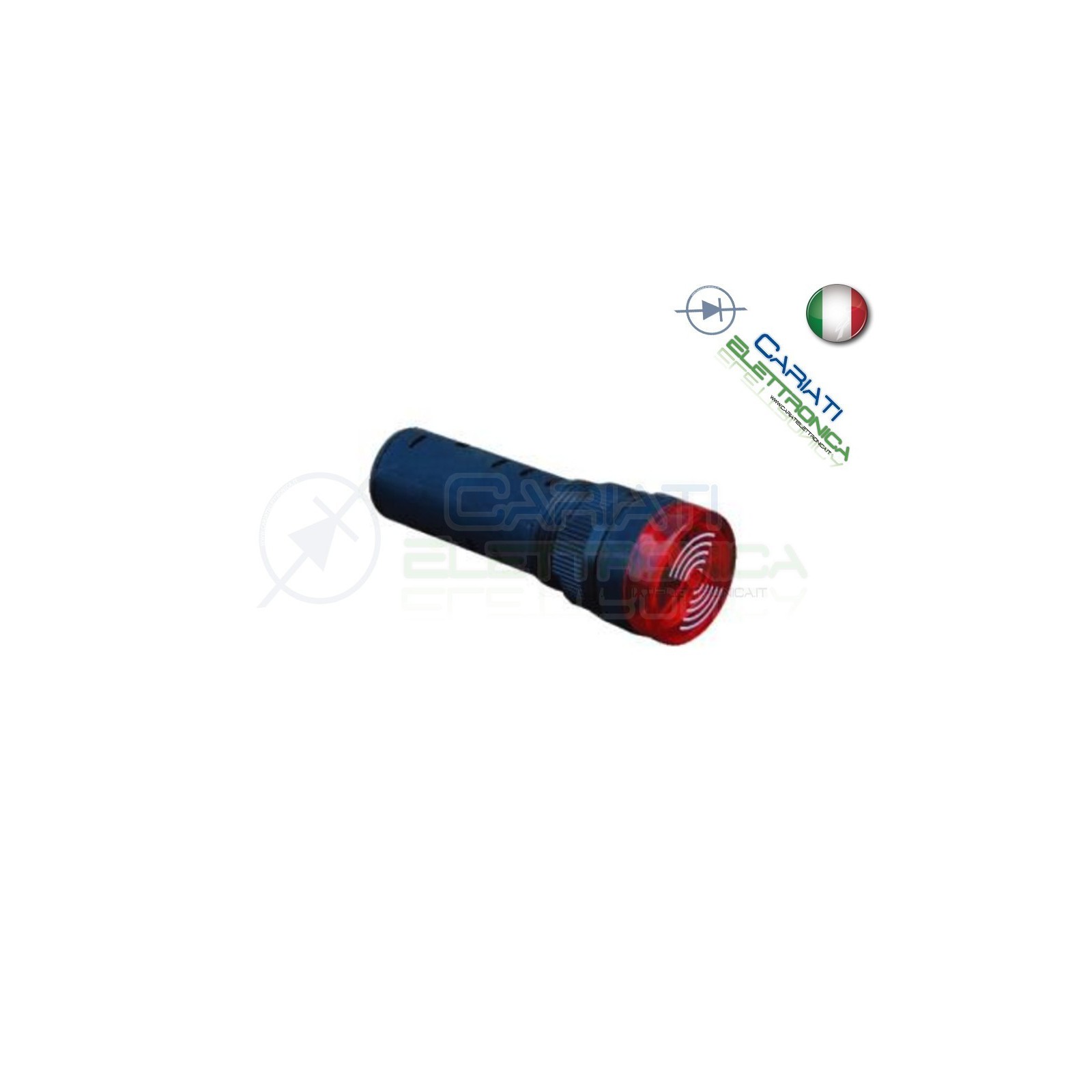 SPIA DI SEGNALAZIONE LUMINOSA SONORA 12V LED ROSSO BUZZER