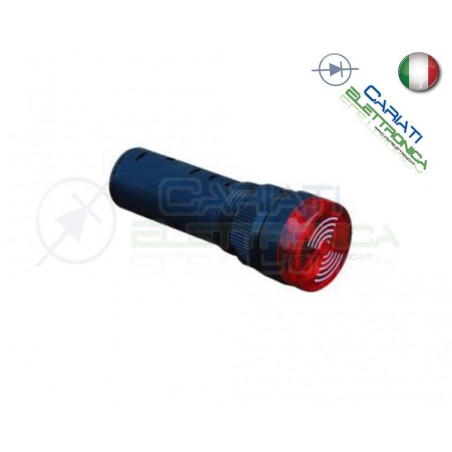 SPIA DI SEGNALAZIONE LUMINOSA SONORA 12V LED ROSSO BUZZER