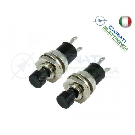 2 PEZZI INTERRUTTORE PULSANTE NORMALMENTE APERTO 125V 1A NERO SPST NO