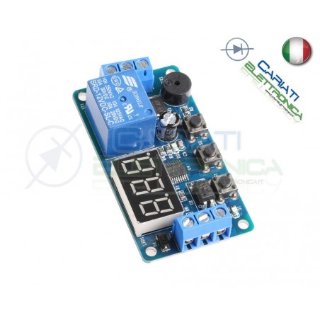 Scheda modulo relè temporizzatore timer multifunzione 12V con display