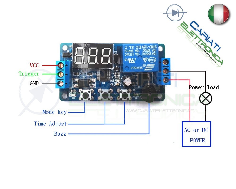 Modulo Timer Relè Autobloccante A Tempo - Ritardo Ciclo PLC, Funziona A