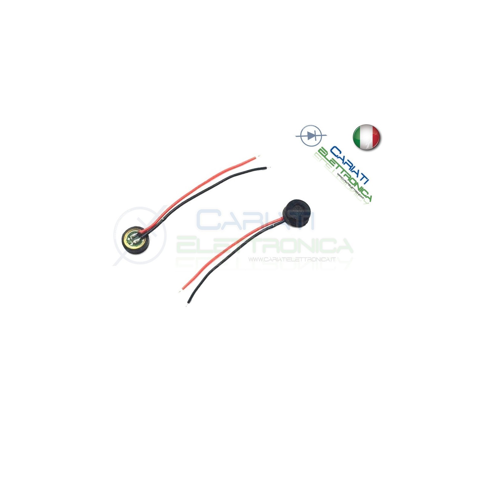 2 PEZZI Capsula Microfonica Microfono 4x1,5mm Generico