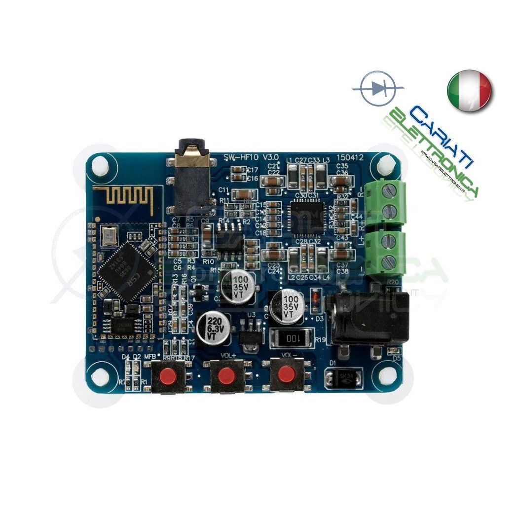 SCHEDA MODULO AMPLIFICATORE STEREO PAM8610 2x10 W Bluetooth Audio