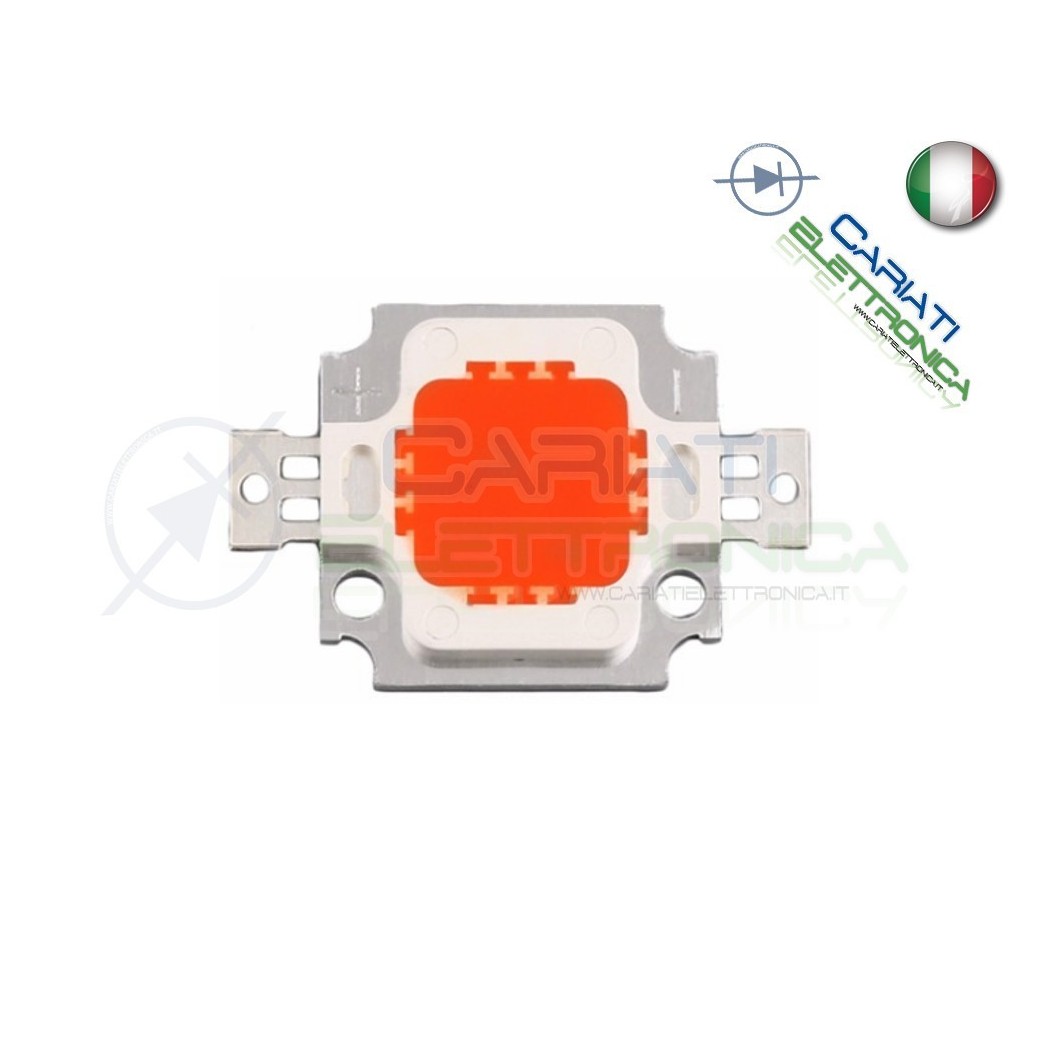 Led Power ROSSO 10W 10 Watt 9-12V 1A 620-630nmGenerico