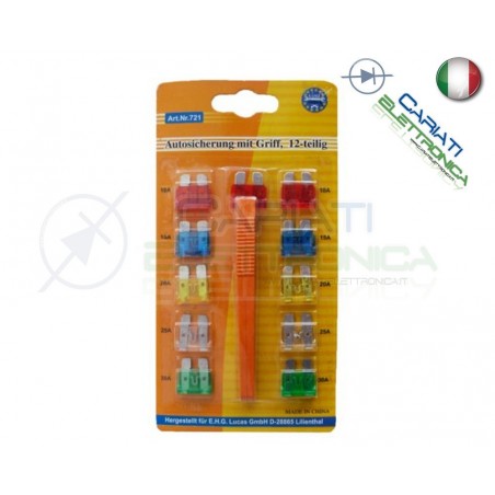 Kit di 11 Fusibili a Lama da 19mm per Auto con Pinza