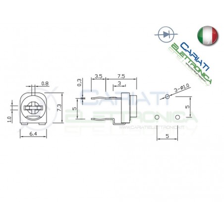 5 pezzi Potenziometro Trimmer Resistenza Variabile 1 Mohm