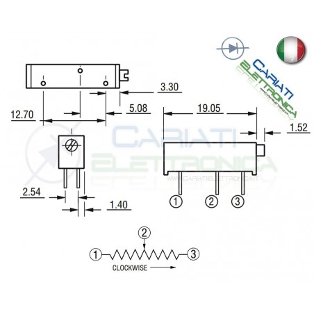 Potenziometro Trimmer 3006P 1M ohm 1Mohm