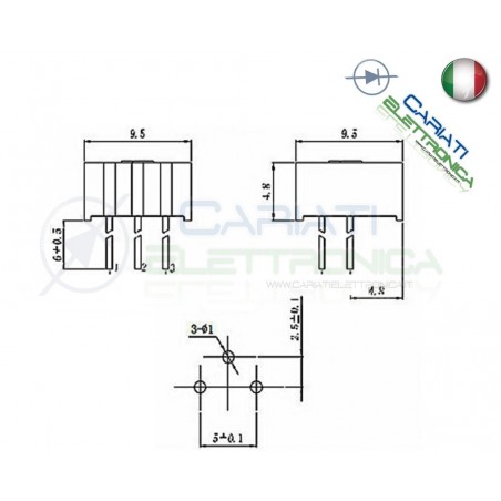 2 pezzi Potenziometro Trimmer 3386P 1K ohm 1Kohm