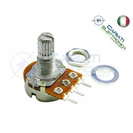 POTENZIOMETRO ROTATIVO LINEARE B1K 1K OHM 1Kohm PERNO 15mm MODELLO B 1K