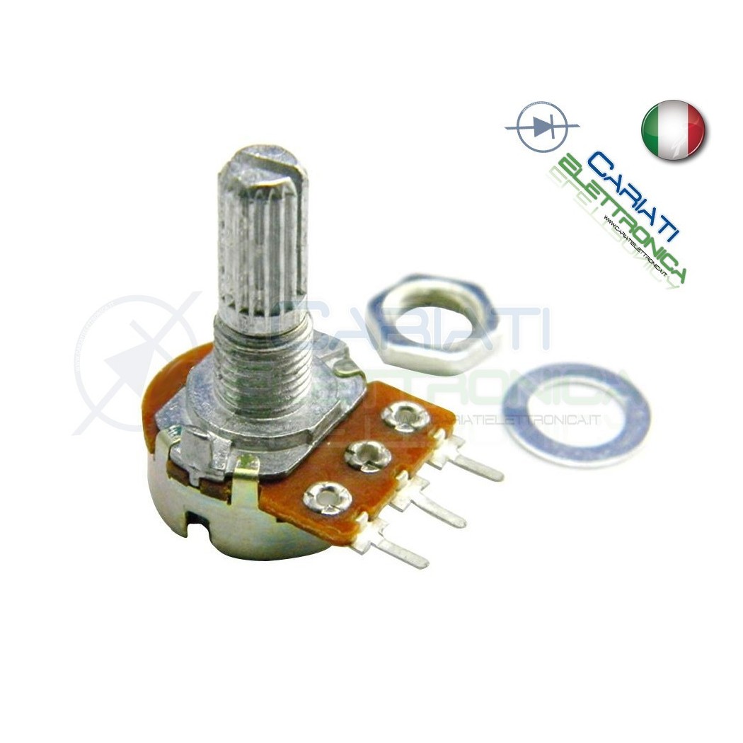 Potenziometro mono lineare 10K 10Kohm B10K Perno 20mm monogiro